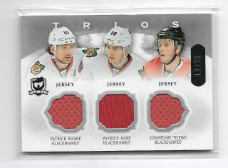 2013 - 14 Ud The Cup Sharp/patrick Kane/jonathan Toews Triple Jersey Patch 12/25