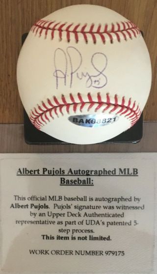 Albert Pujols,  5 Licensed Upper Deck & Mlb Authenticated Signed Game Baseball