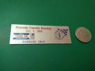 1969 Scca Trans - Am Championship By Ford Mustang Club Metal Badge Sticker