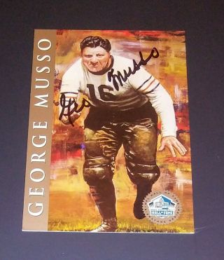 George Musso Autographed Football Hall Of Fame Signature Series Card 268/2500