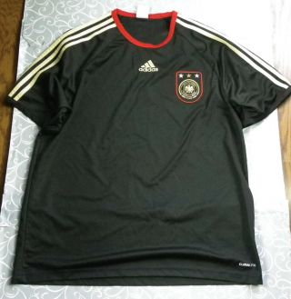 Mens Adidas Germany Deutscher Fussball - Bund Black Soccer Jersey Large
