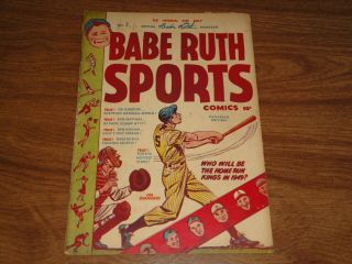 1949 Babe Ruth Sports Comic Book 3 August Joe Dimaggio Cover Canadian
