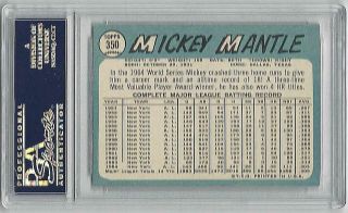 1965 Topps 350 Mickey Mantle Baseball Card Graded PSA 7 (Near) 2
