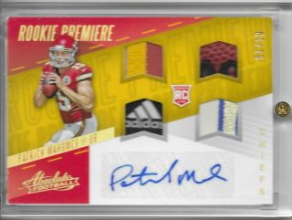 2017 Absolute Rookie Premiere Jersey Auto /10 Patrick Mahomes
