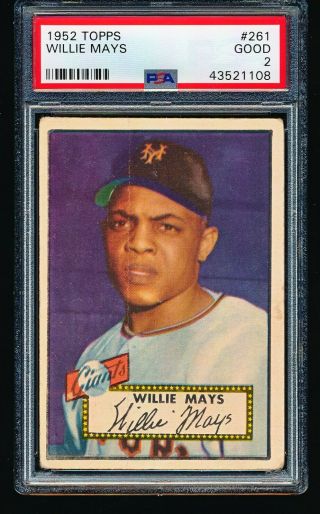 1952 Topps Willie Mays 261 Psa 2 - No Creases