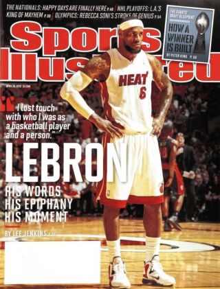 April 30,  2012 Lebron James,  Miami Heat Sports Illustrated No Label Wb