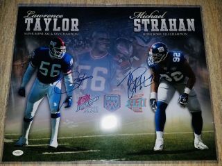 Lawrence Taylor & Michael Strahan Signed 16x20 Photo Autographed York Giants