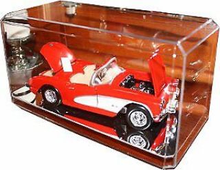 Diecast 1:24 Crystal Clear Acrylic Display Case With Mirror - Like Base - Usa Made