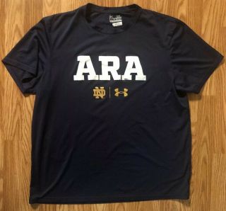 Notre Dame Football Team Issued Under Armour Ara Shirt Xl 111