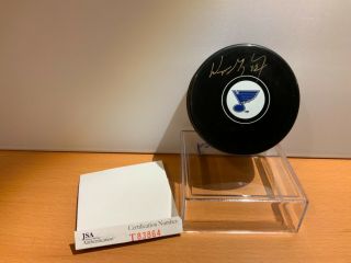 Hof Hockey Wayne Gretzky Autographed Blues Puck Jsa Cert