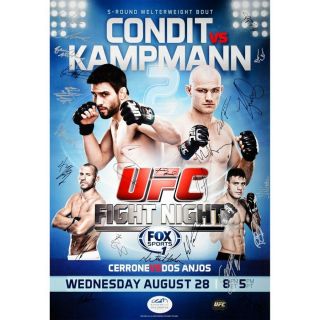 Ufc Fight Night: Condit Vs.  Kampmann 2 Signed Poster.  Cerrone,  Whittaker,  Rda