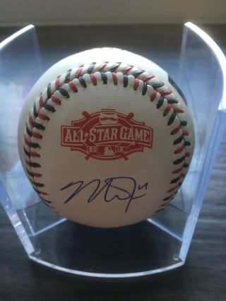 2015 Mike Trout All - Star Game Mvp Signed Auto Baseball W/