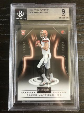 2018 Panini Playbook 128 Baker Mayfield Cleveland Browns Rc Bgs 9