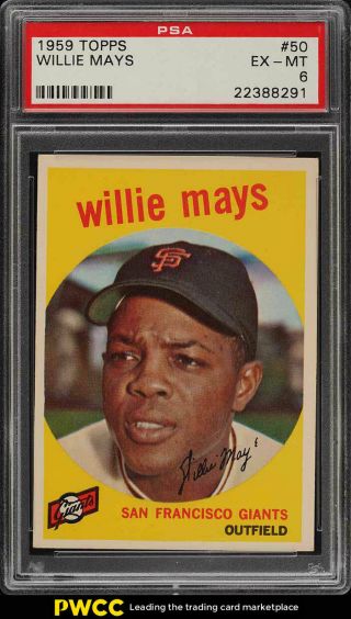 1959 Topps Willie Mays 50 Psa 6 Exmt (pwcc)