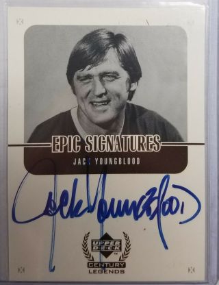 1999 Ud Century Legends Epic Signatures Jack Youngblood On Card Auto