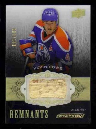 2018 - 19 Upper Deck Engrained Remnants /100 Kevin Lowe Game Stick Oilers