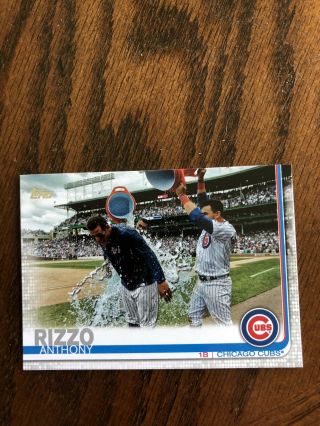 2019 Topps Series 2 Anthony Rizzo Ssp Photo Variation 596 Chicago Cubs