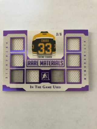 2017 - 18 In The Game Rare Materials Zdeno Chara 8x Relic 3/6 Boston Bruins