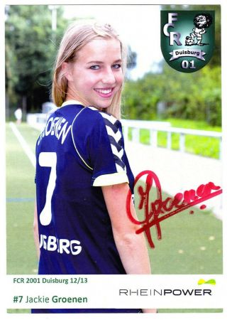 Jackie Groenen Autograph Player Card Netherlands Duisburg Women 