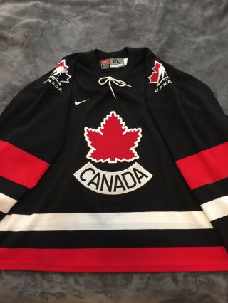 Xl Nike Mic Black Team Canada 2002 Blank Jersey