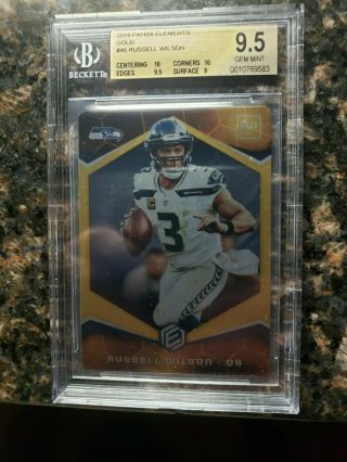2018 Elements Gold Russell Wilson Bgs 9.  5.  Serial 5/10