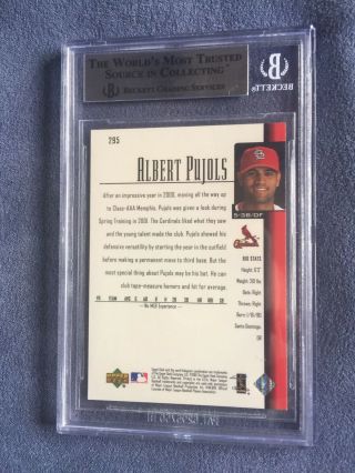 Albert Pujols 2001 Upper Deck Rookie Card Bgs 9