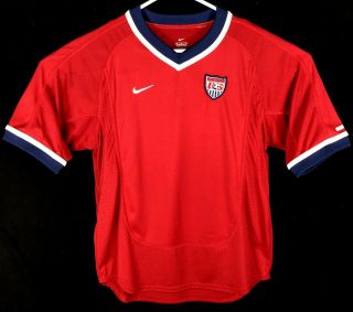 Vintage Nike Dri - Fit Red Usa National Soccer Team Jersey Shirt Size Medium