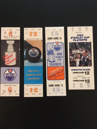 Edmonton Oilers 1980’s Playoff Tickets Wayne Gretzky