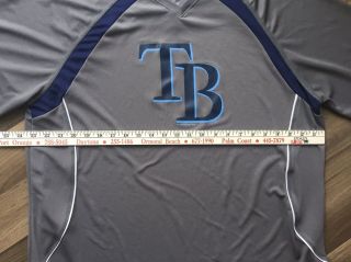 Tampa Bay Rays Baseball Warm Up Shirt Mens 2XL Gray TX3 Cool 5