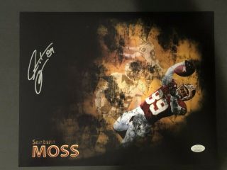 Washington Redskins,  Santana Moss Signed 11x14 Custom Photo W/jsa