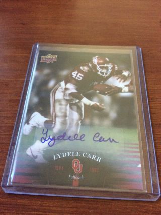 2011 Upper Deck Ou Football Autograph For Lydell Carr 45