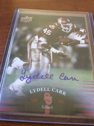 2011 Upper Deck OU Football Autograph for Lydell Carr 45 2