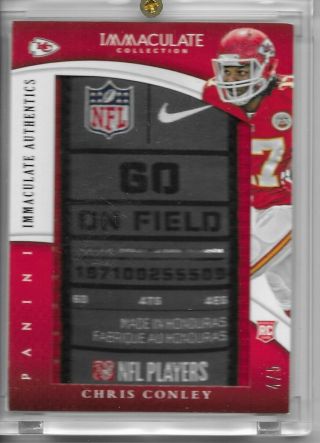 2015 Immaculate Laundry Tag Patch /5 Rookie Chris Conley