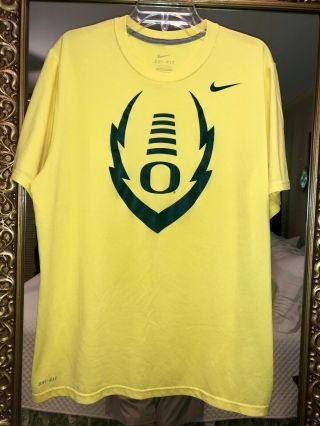 Nike Oregon Ducks Football Shirt Adult Large Yellow Dri Fit Polyester Shirt