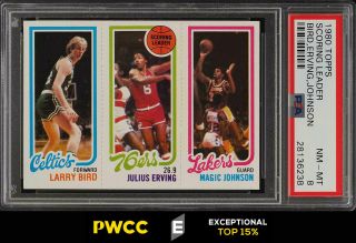 1980 Topps Basketball Larry Bird & Magic Johnson Rookie Rc Psa 8 Nm - Mt (pwcc - E)