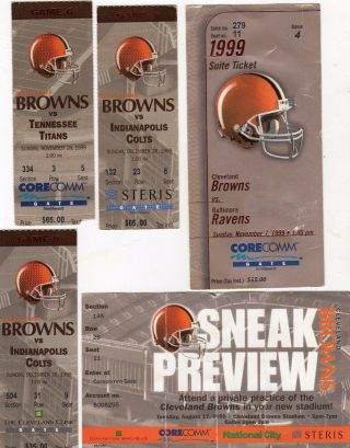 1999 Inaugural Season Cleveland Browns Ticket Stub Pick One Titans Ravens Colts