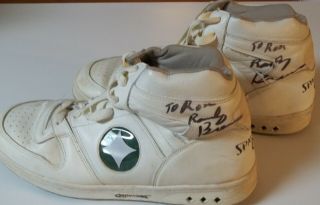 Authentic Signed Randy Breuer Spalding Game Basketball Shoes Nba