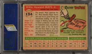 1955 Topps Willie Mays 194 PSA 7 NRMT (PWCC - A) 2