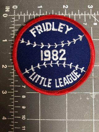 Vintage Fridley 1982 Little League Baseball Patch Youth Fll Mn Minnesota Sports