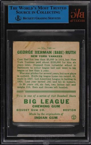 1933 Goudey Babe Ruth 144 BVG Altered (PWCC) 2