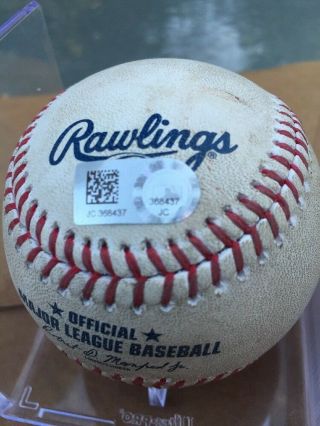 Jose Ramirez Game Ball Walk MLB Authentic 8/19/17 Indians Royals 3