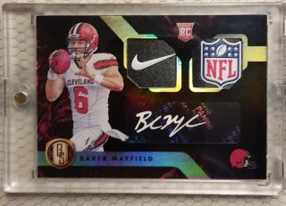 2018 Panini Gold Standard Baker Mayfield Auto Rc 1/1 Nike Patch - Nfl Shield
