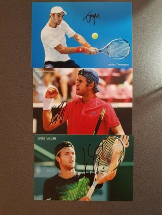 Jordan Thompson,  J.  Sousa,  Karen Khachanov Signed Autographed 4x6 Photos Tennis