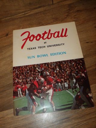 1970 Texas Tech Vs Georgia Tech Sun Bowl Program / Media Guide Exc