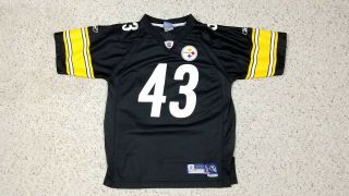 Troy Polamalu 43 Pittsburgh Steelers Nfl Sewn Football Jersey Youth L 14 - 16
