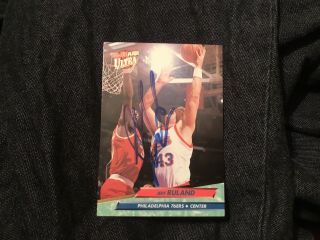 1992 - 93 Fleer Ultra Philadelphia 76ers Auto Signed Basketball Card Jeff Ruland