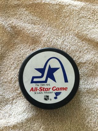 The 39th Nhl All Star Game Puck St.  Louis Missouri Blues Trench Vegum Slovakia