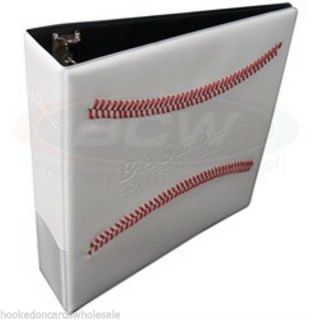 1 Bcw 3 " White Baseball Card Storage D - Ring Album Binder & 50 Pages 9 Pocket