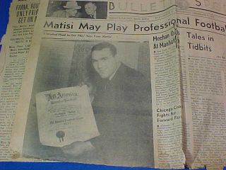 Orig 1937 NCAA College FOOTBALL ALL AMERICAN Award to TONY MATISI - PITTSBURGH 4