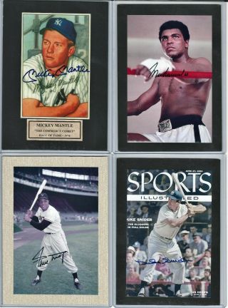 4 4x6 Photos On 5x7 Mats,  Mantle,  Ali,  Mays,  Snider,  Live Ink Signed
